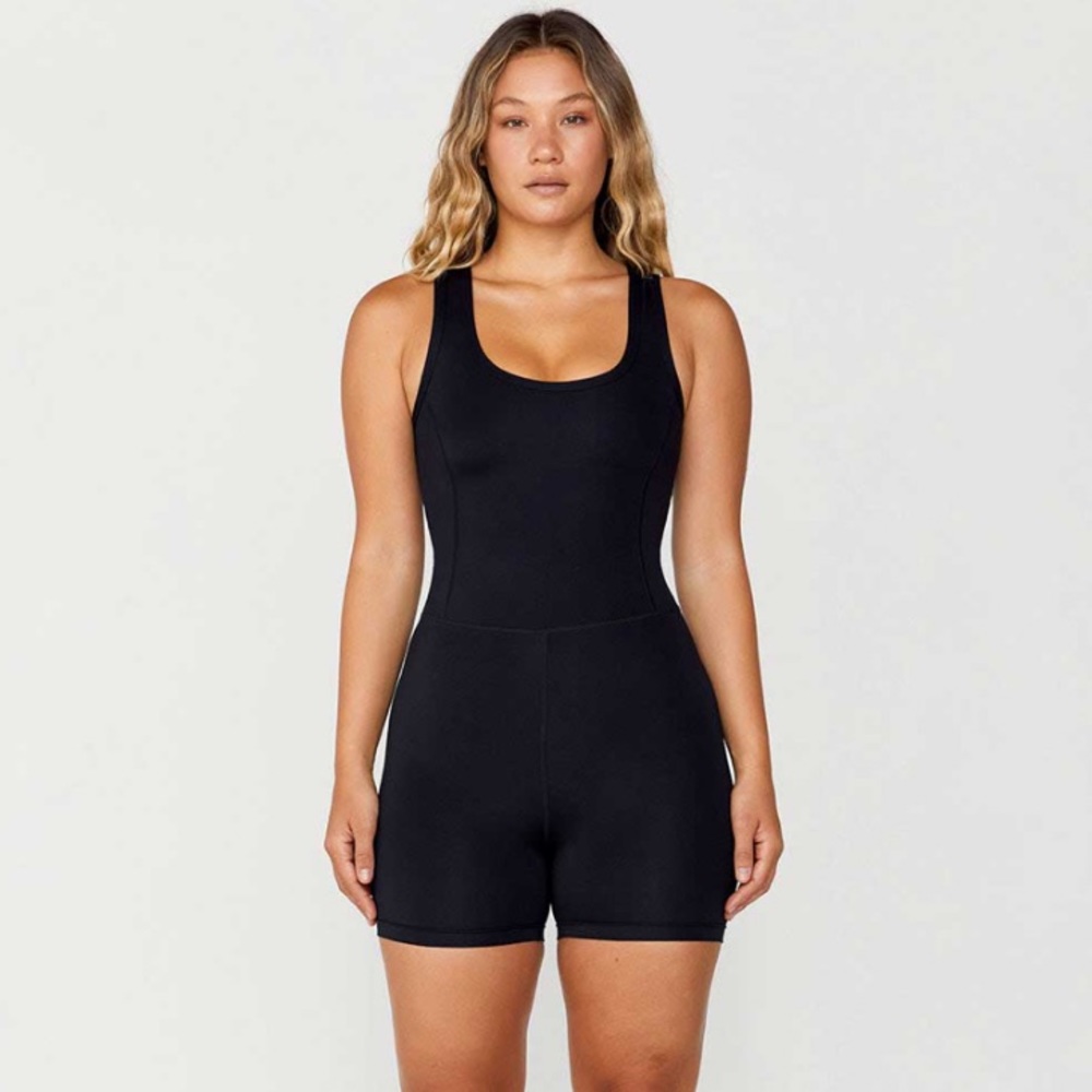 SET Active Black Sleeveless Fitted Romper